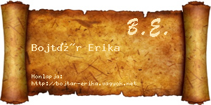 Bojtár Erika névjegykártya